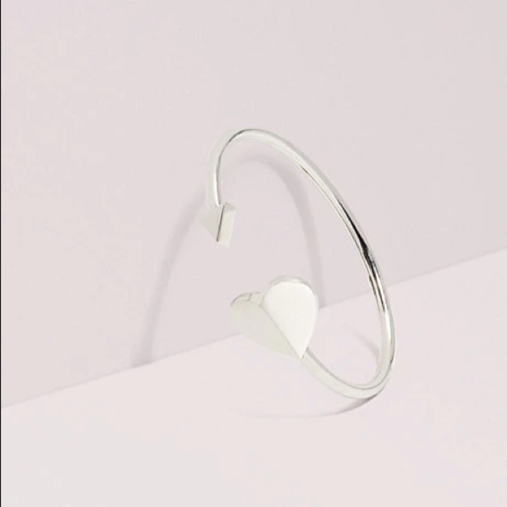 Kate spade heritage metal spade flex cuff silver
